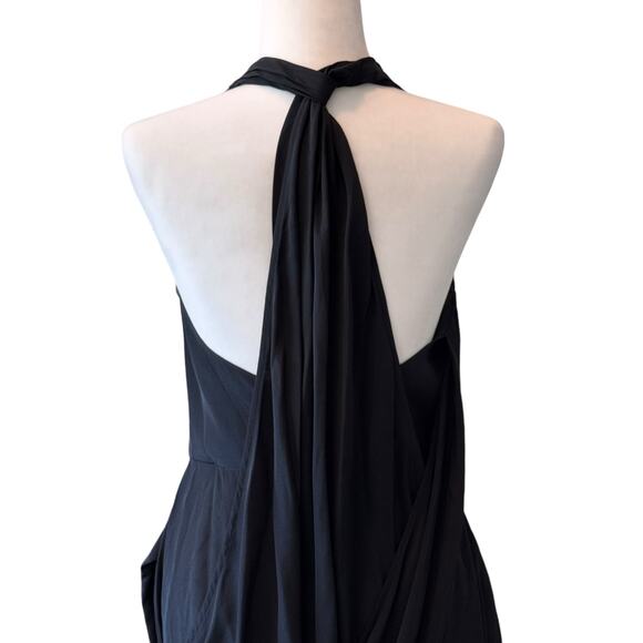 Zimmermann Sueded Draped Silk Halter Neck Cocktail Dress Size 2 Black Pleated - Picture 4 of 10